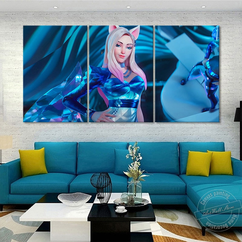 Ahri LOL K/DA ALL OUT Poster - Canvas Painting - League of Legends Fan Store