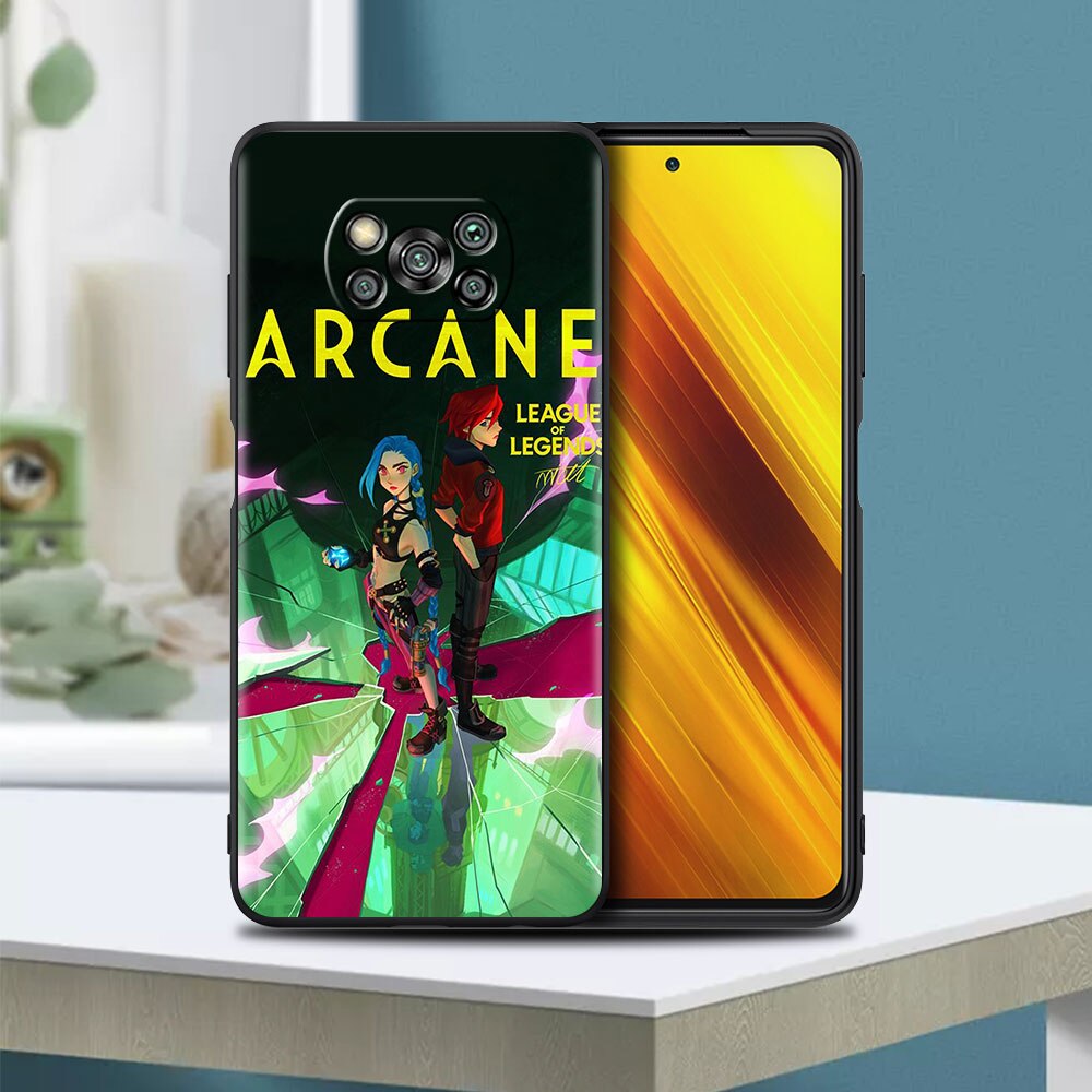 Arcane Hot Anime TPU Case For Xiaomi Mi Poco X3 NFC M4 Pro M3 F3 GT F1 X2 11T 11 Lite 10T 9T Note 10 Black Soft Phone Cover Capa - League of Legends Fan Store