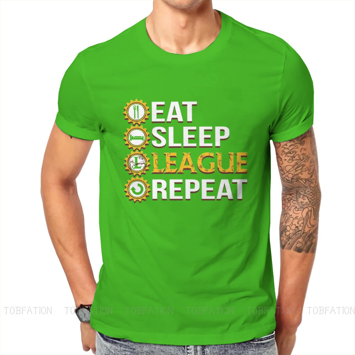 Eat Sleep League Repeat Funny T Shirt - League of Legends Fan Store