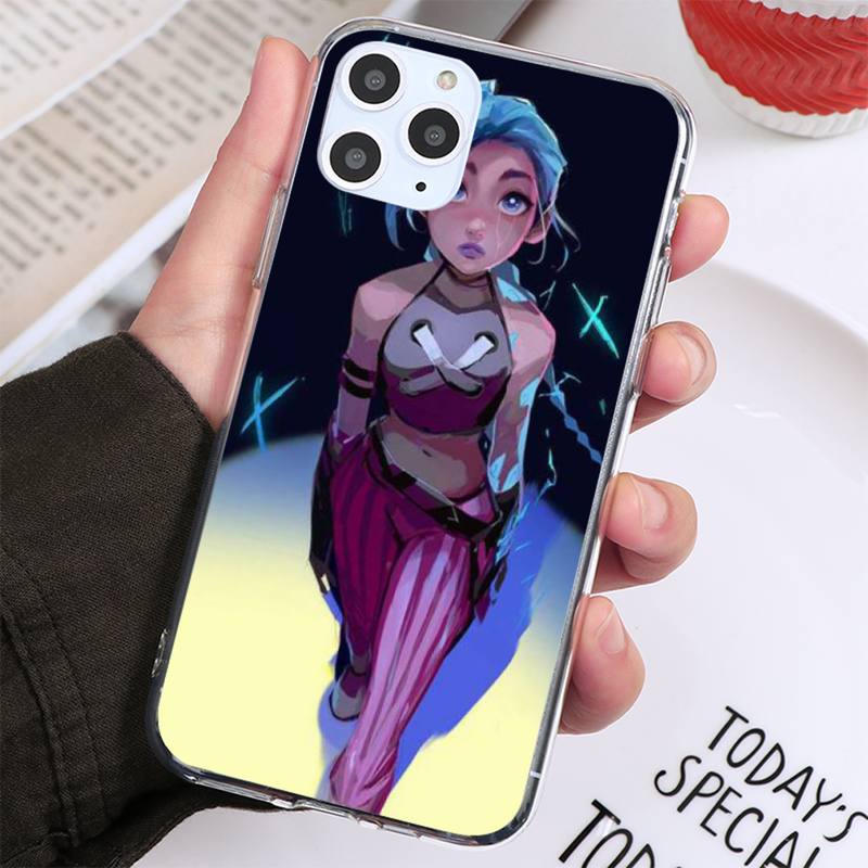 Collection 2 Arcane jinx Phone Case For iphone 13 12 11 8 7 plus mini x xs xr pro max Transparent soft - League of Legends Fan Store