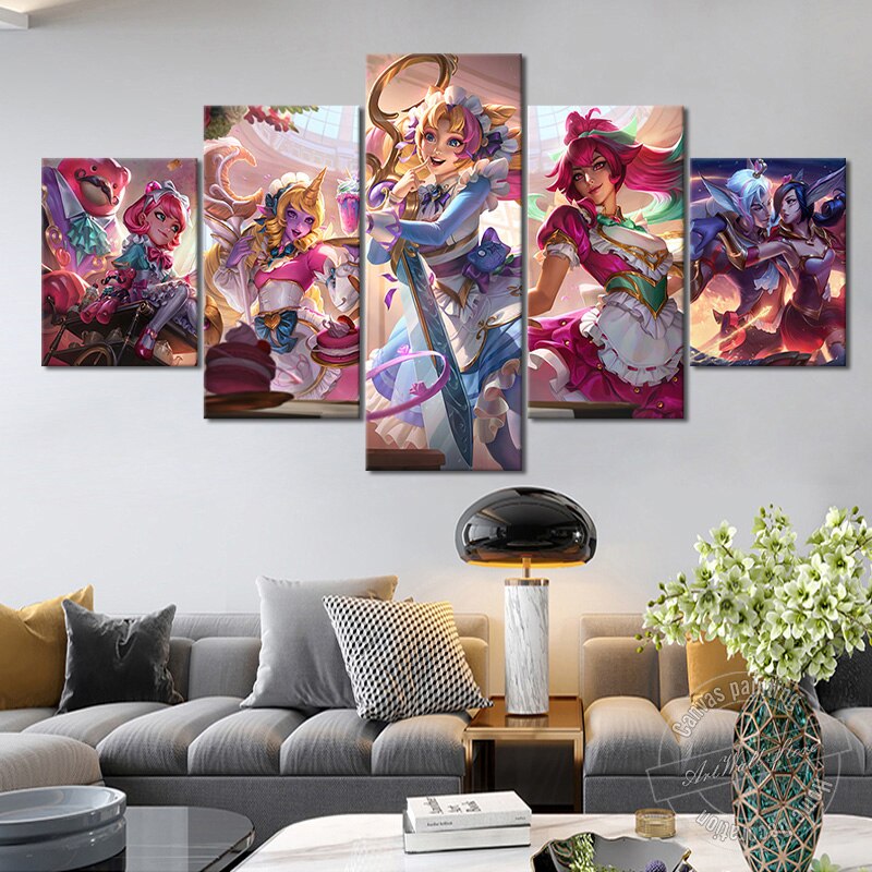 "Sweetheart"  Sivir Soraka Xayah Rakan Annie Gwen Poster - Canvas Painting - League of Legends Fan Store