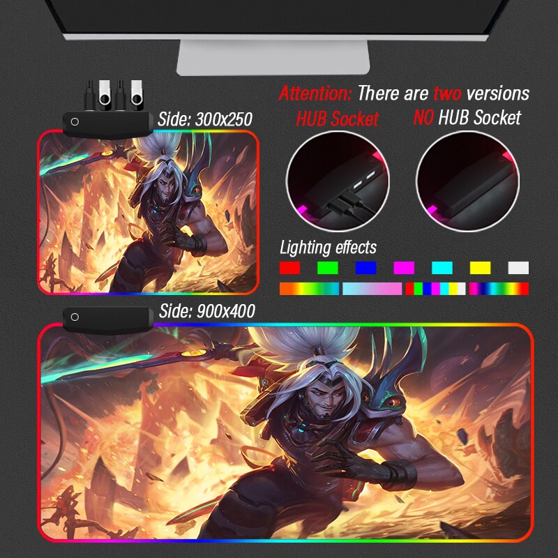 Ziggs Kayn Jinx Ekko Malphite Karma RGB Mouse Pad Collection - League of Legends Fan Store