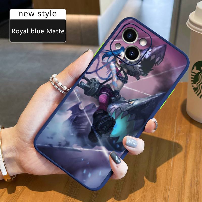 Arcane jinx Phone Case For iPhone 12 11 Mini Pro XR XS Max 7 8 Plus X Matte transparent Back Cover - League of Legends Fan Store