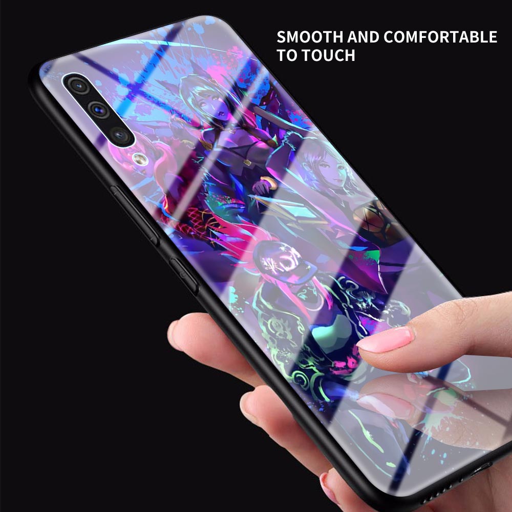 Collection 2 Glass Case For Samsung Galaxy A51 A50 A71 M31 A70 A10 A40 A30 A31 M51 Shockproof Phone Cover Back Shell League Legends LOL Kda - League of Legends Fan Store