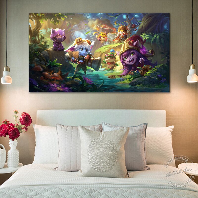 Yordles Kennen Tristana Teemo Corki Lulu Poster - Canvas Painting - League of Legends Fan Store