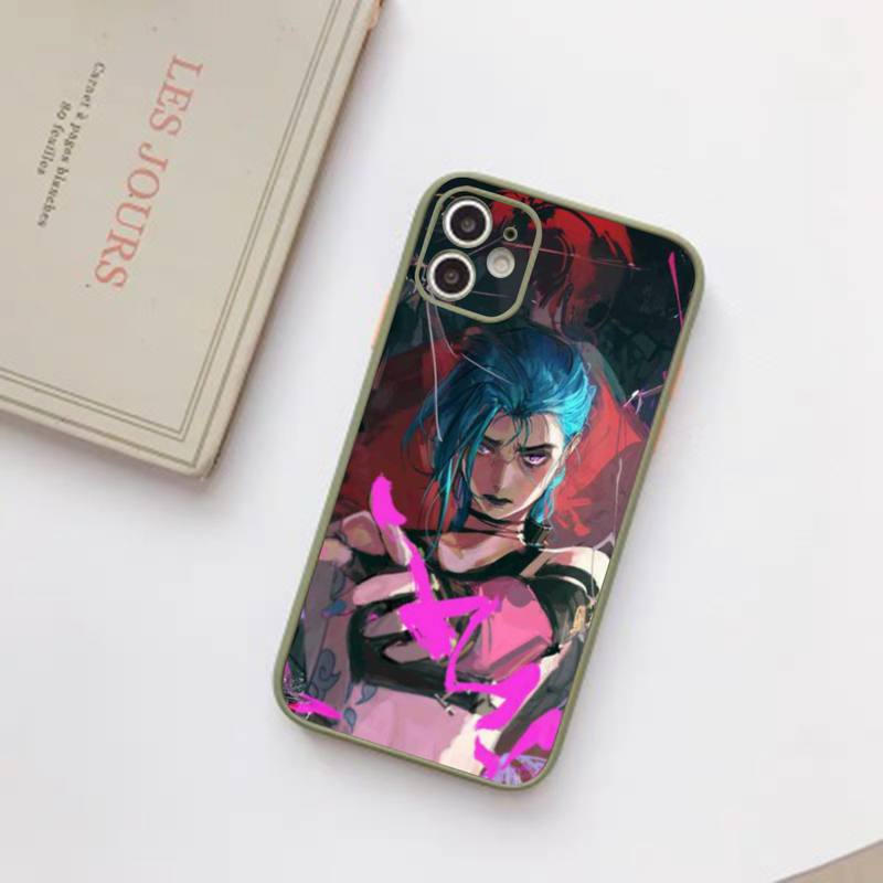 Arcane jinx Phone Case For iPhone 12 11 Mini Pro XR XS Max 7 8 Plus X Matte transparent Back Cover - League of Legends Fan Store