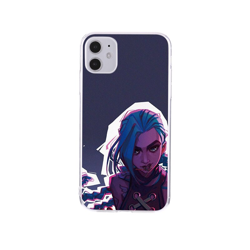 Collection 2 League of Legends Cartoon Arcane Jinx Phone Case For iPhone 11 12 13 Pro Max Mini XR XS X 8 7 Plus Sofe TPU Phone Cover Funda - League of Legends Fan Store