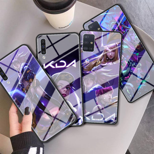 Collection 2 Glass Case For Samsung Galaxy A51 A50 A71 M31 A70 A10 A40 A30 A31 M51 Shockproof Phone Cover Back Shell League Legends LOL Kda - League of Legends Fan Store