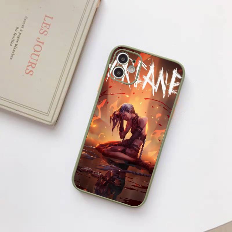 Arcane jinx Phone Case For iPhone 12 11 Mini Pro XR XS Max 7 8 Plus X Matte transparent Back Cover - League of Legends Fan Store