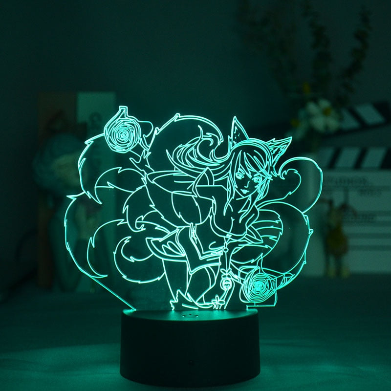 The Nine Tailed Fox Ahri Figure 3D Led Nightlight - League of Legends Fan Store