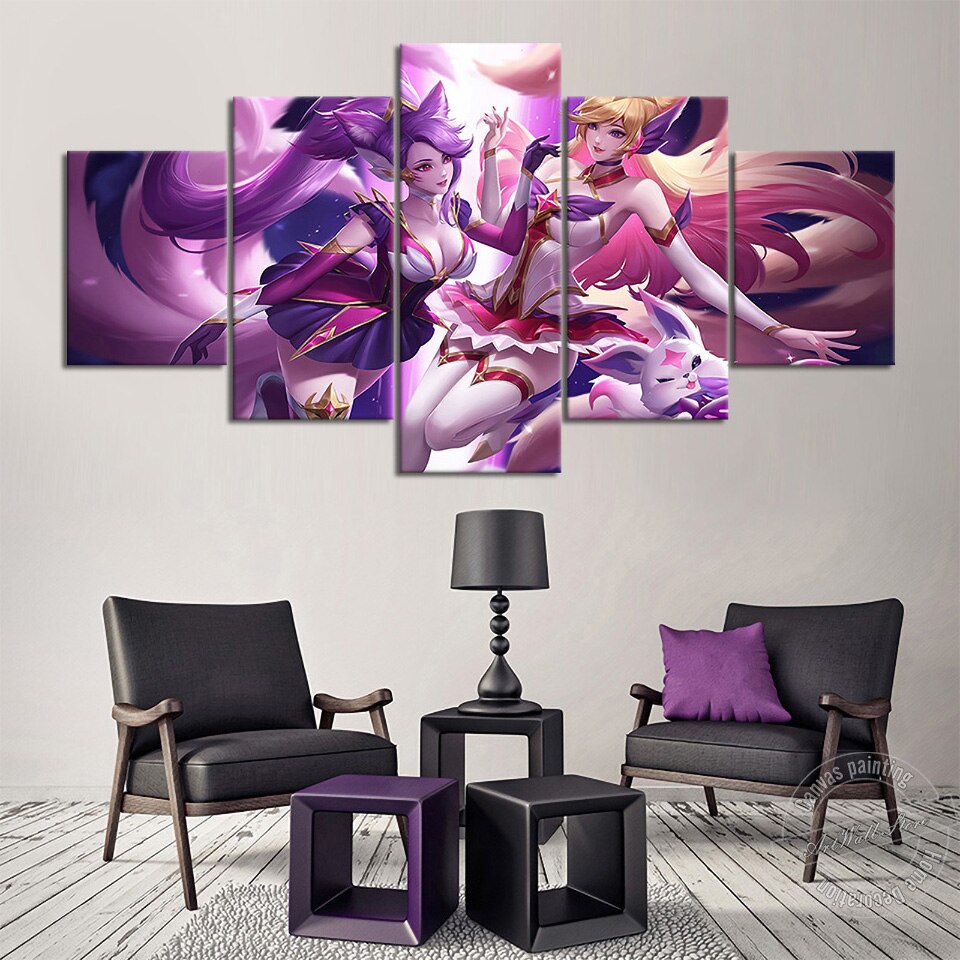 "Star Guardian" Syndra Ahri Zoe Lux Poster - Canvas Painting - League of Legends Fan Store