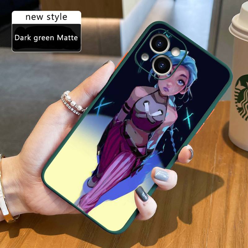 Arcane jinx Phone Case For iPhone 12 11 Mini Pro XR XS Max 7 8 Plus X Matte transparent Back Cover - League of Legends Fan Store