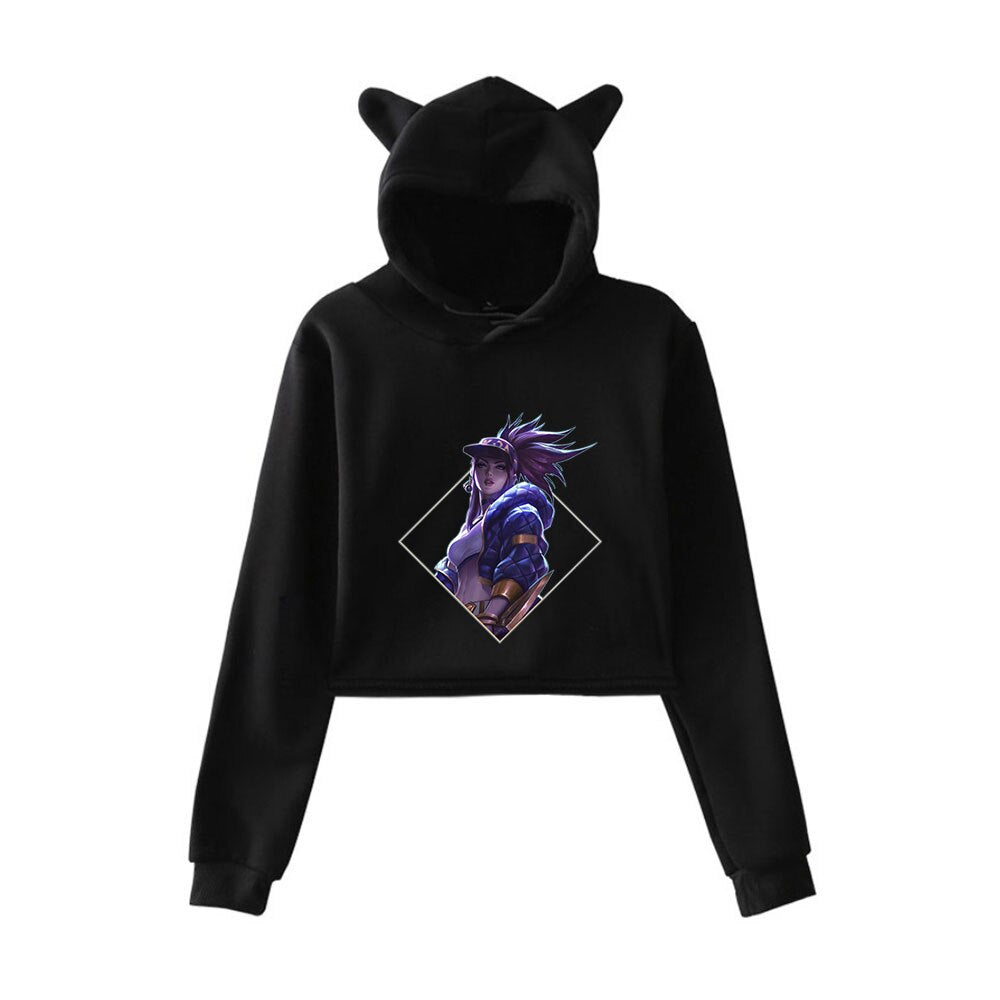 K/DA The Baddest Cat Ear Crop Hoodies Collection - League of Legends Fan Store