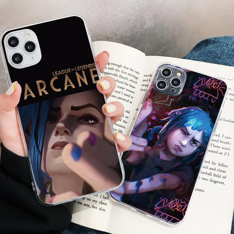 League of Legends Cartoon Arcane Jinx Phone Case For iPhone 11 12 13 Pro Max Mini XR XS X 8 7 Plus Sofe TPU Phone Cover Funda - League of Legends Fan Store