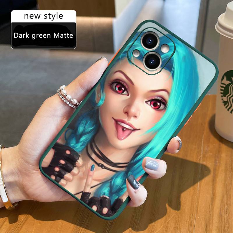 Arcane jinx Phone Case For iPhone 12 11 Mini Pro XR XS Max 7 8 Plus X Matte transparent Back Cover - League of Legends Fan Store