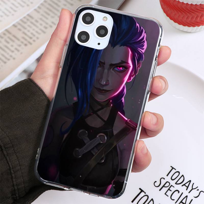 Collection 2 Arcane jinx Phone Case For iphone 13 12 11 8 7 plus mini x xs xr pro max Transparent soft - League of Legends Fan Store