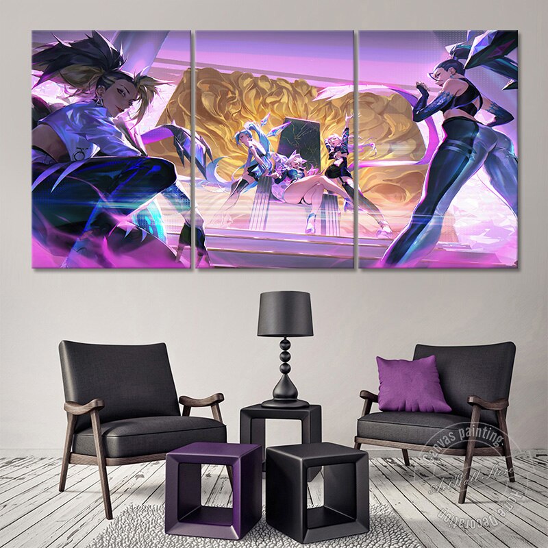 K/DA ALL OUT Akali Seraphine "TRUE DAMAGE" Poster - Canvas Painting - League of Legends Fan Store