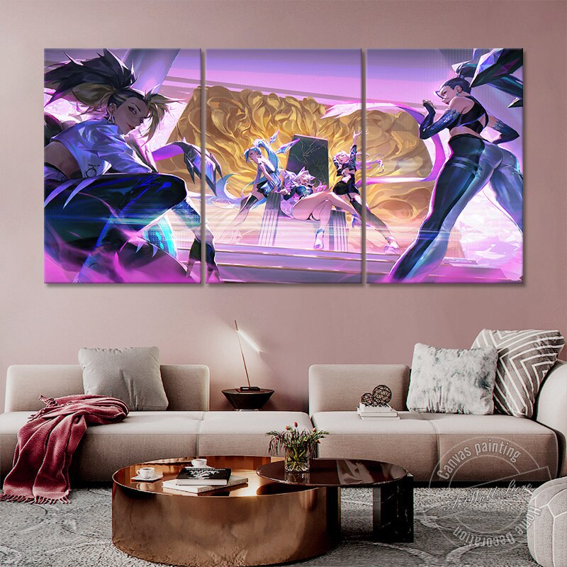 K/DA ALL OUT Akali Seraphine "TRUE DAMAGE" Poster - Canvas Painting - League of Legends Fan Store