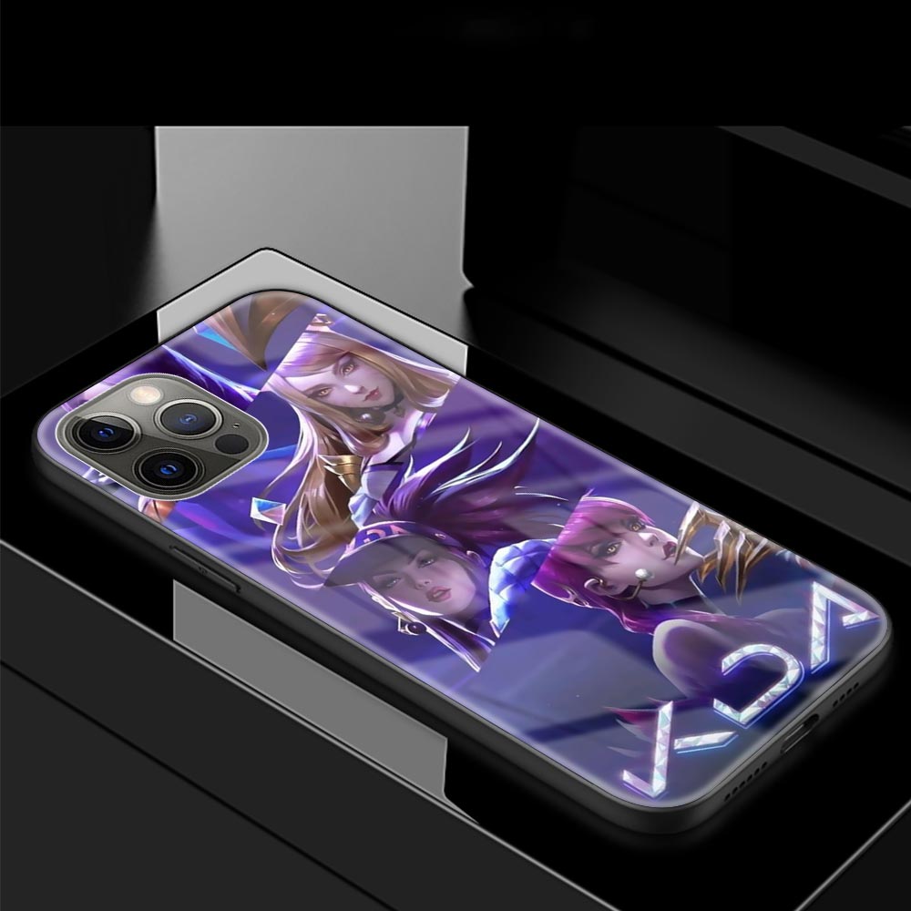 Collection 1 Glass Case For Apple iPhone 11 Pro Max 12 Mini 8 7 XS XR X 6 6S Plus SE 2020 Phone Cover Fundas Capa League Legends LOL Kda - League of Legends Fan Store