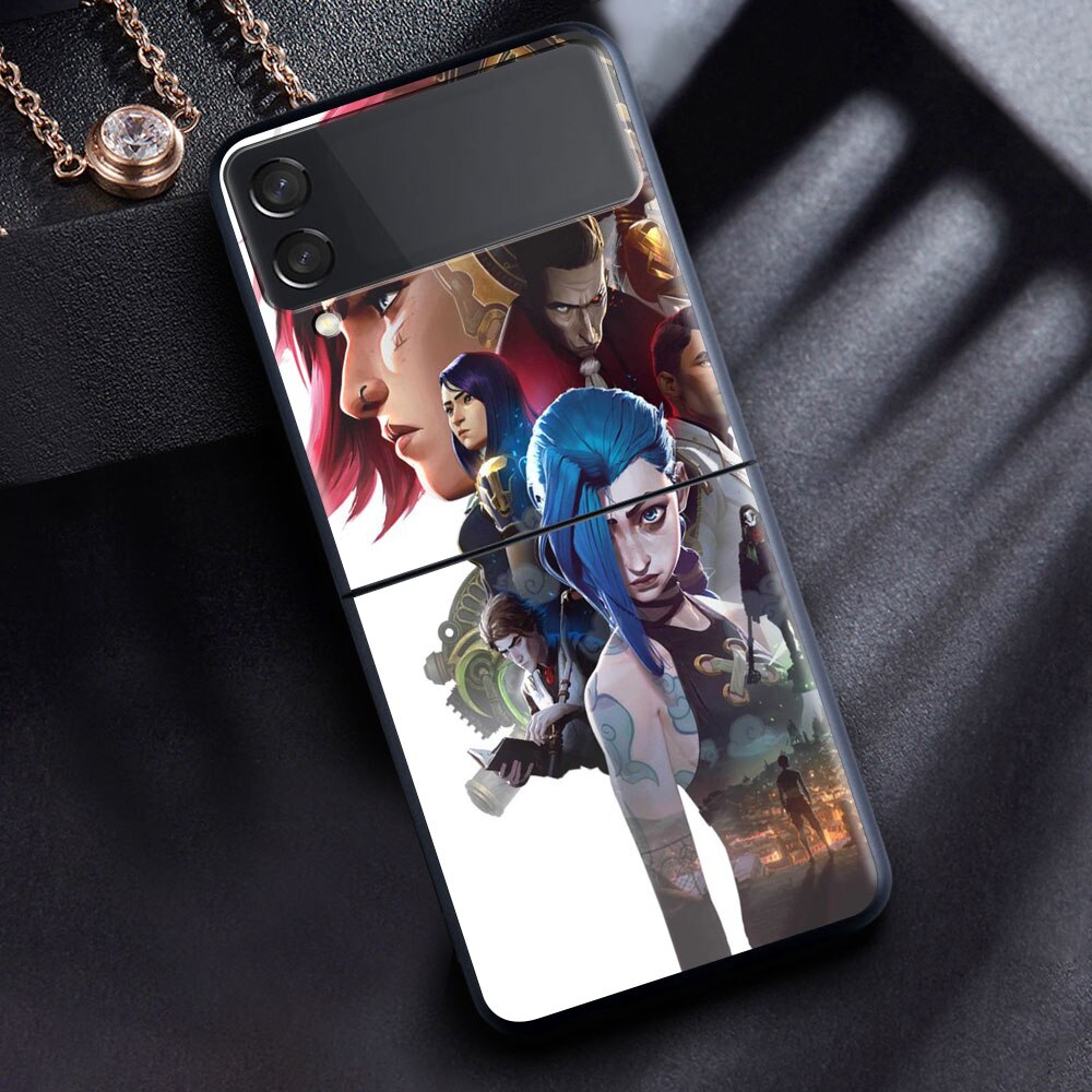 Case For Samsung Galaxy Z Flip 3 5G Shockproof Black PC Hard ZFlip 3 Phone Cover Luxury Anti-Fall Shell Arcane Hot Anime Funda - League of Legends Fan Store