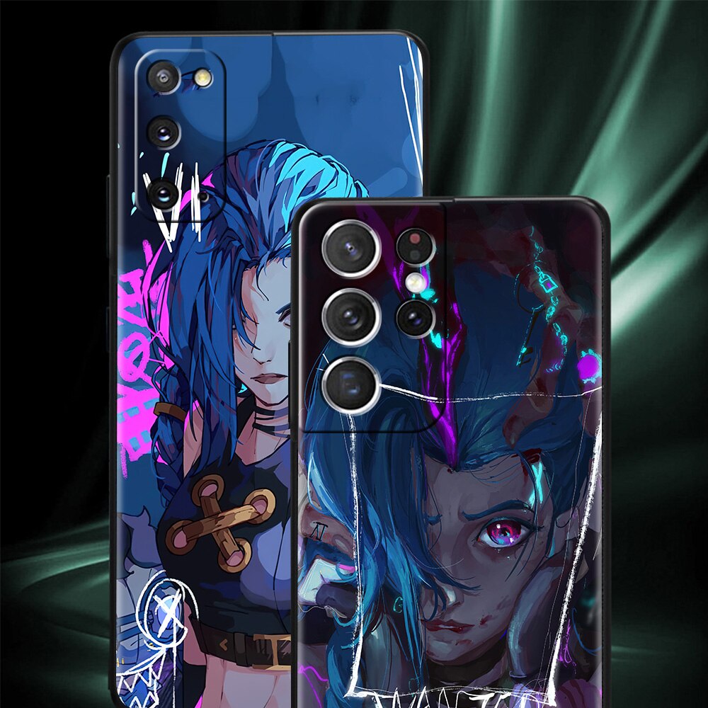 Collection 1 Black Soft Case For Samsung Galaxy S21 Ultra S20 FE Plus S10 Lite S9 S8 S10e S7 Edge A52 A51 A12 Phone Cover Arcane Hot Anime - League of Legends Fan Store