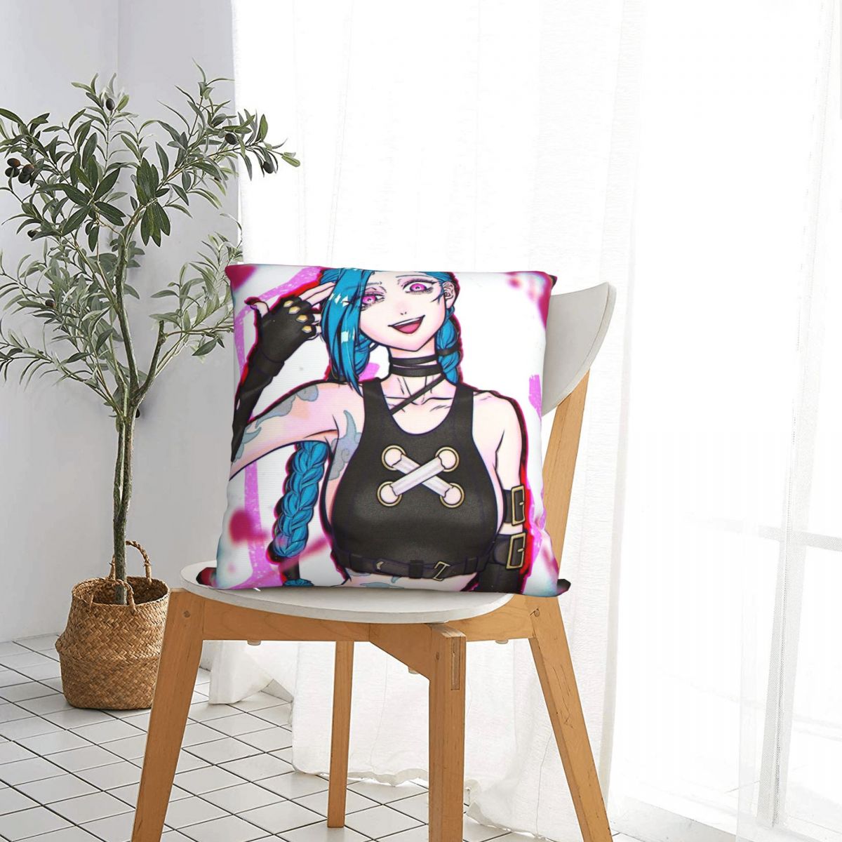 Cool Jinx Throw Pillow Case - League of Legends Fan Store