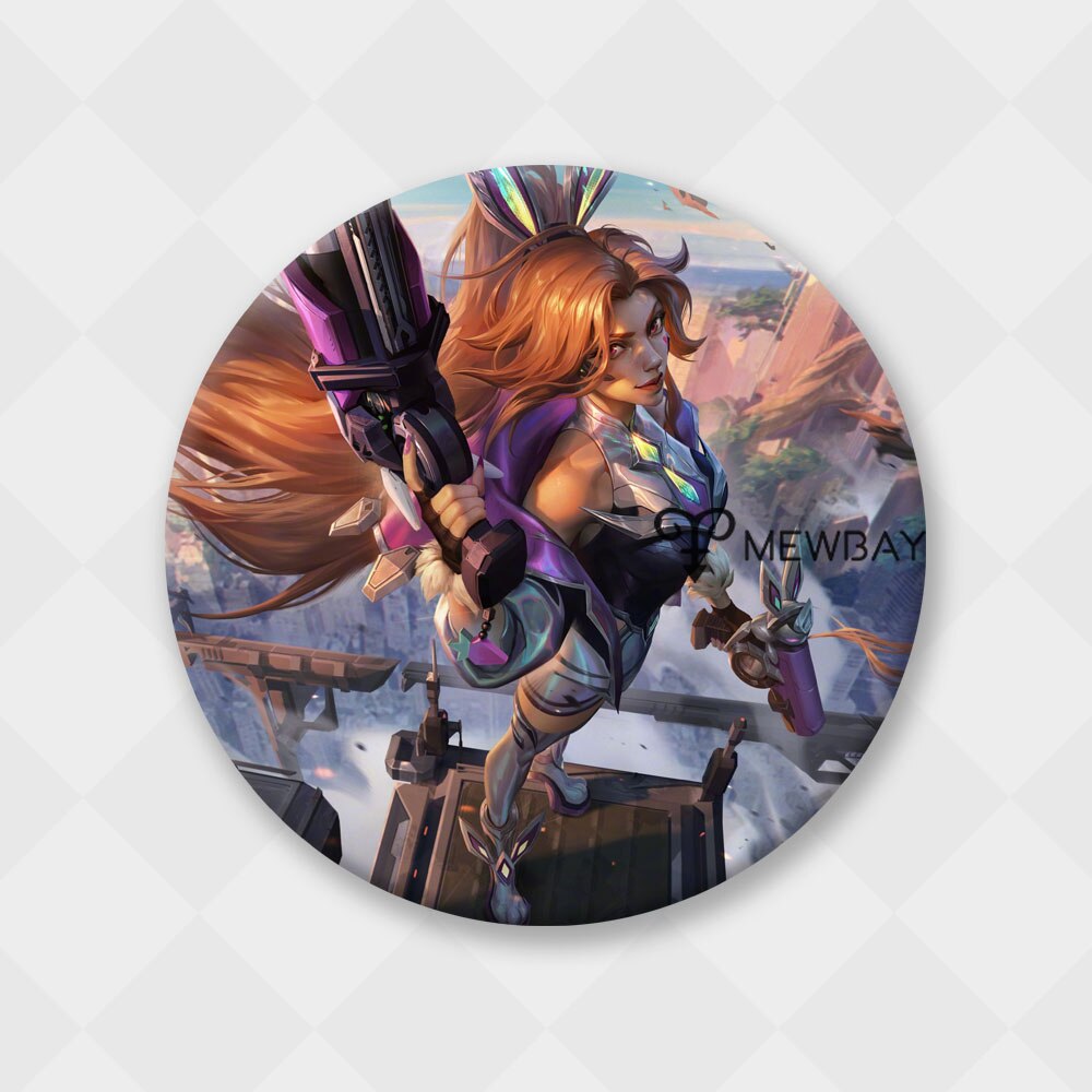 League of Legends Badge The Anima Squad Jinx Miss Fortune Vayne Riven Sylas Brooch - League of Legends Fan Store