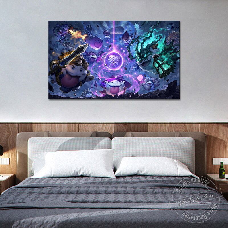 Draven Thresh Kawaii Poster - Canvas Painting - League of Legends Fan Store