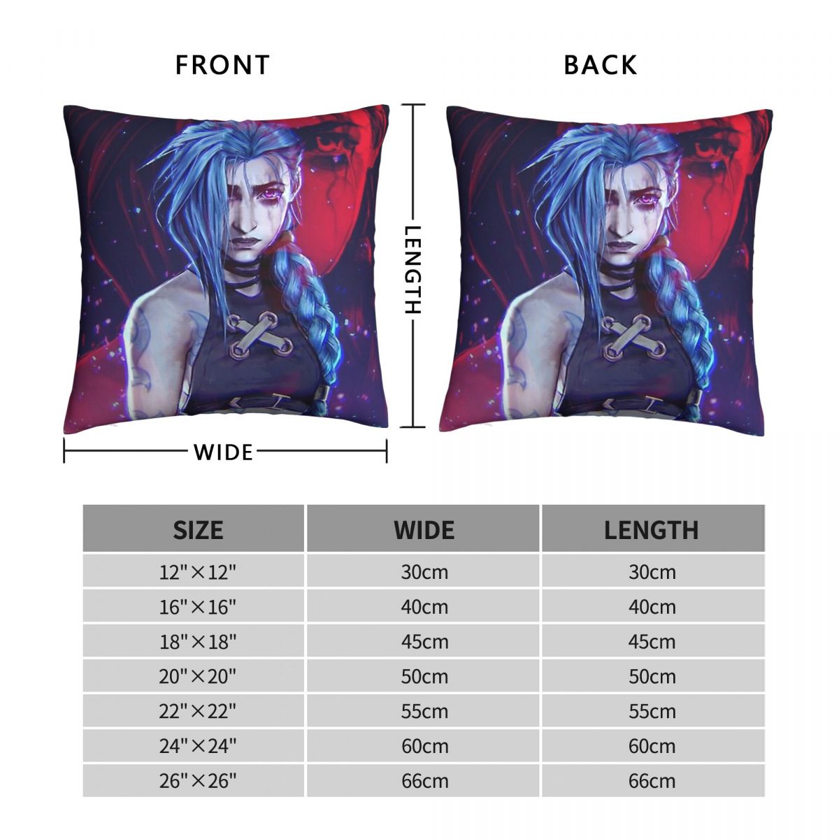 Cool Jinx Throw Pillow Case Arcane - League of Legends Fan Store