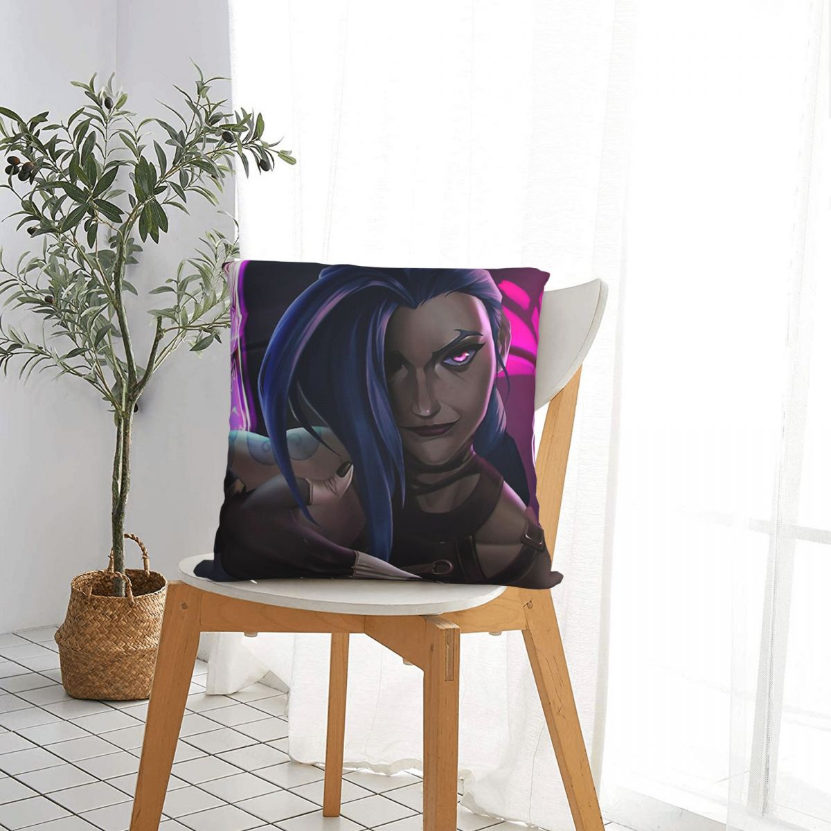 Jinx Cold Throw Pillow Case - League of Legends Fan Store