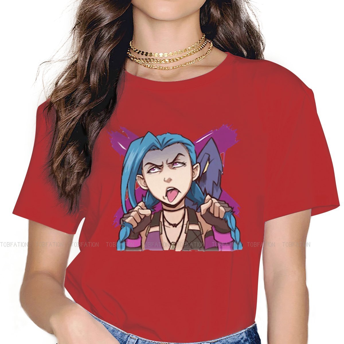 Tongue Out Jinx Hipster TShirts - League of Legends Fan Store