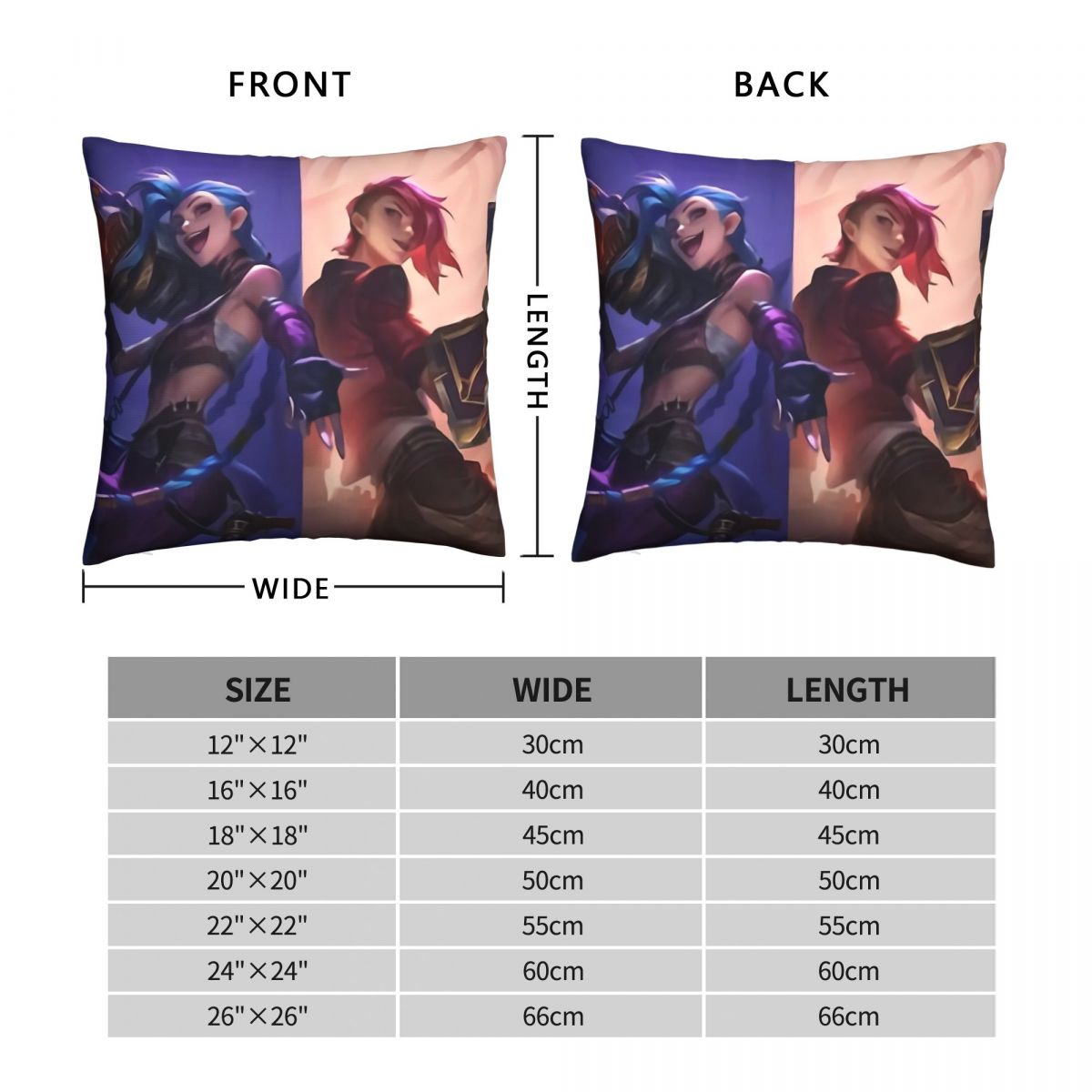 Vi And Powder Throw Pillow Case Arcane - League of Legends Fan Store