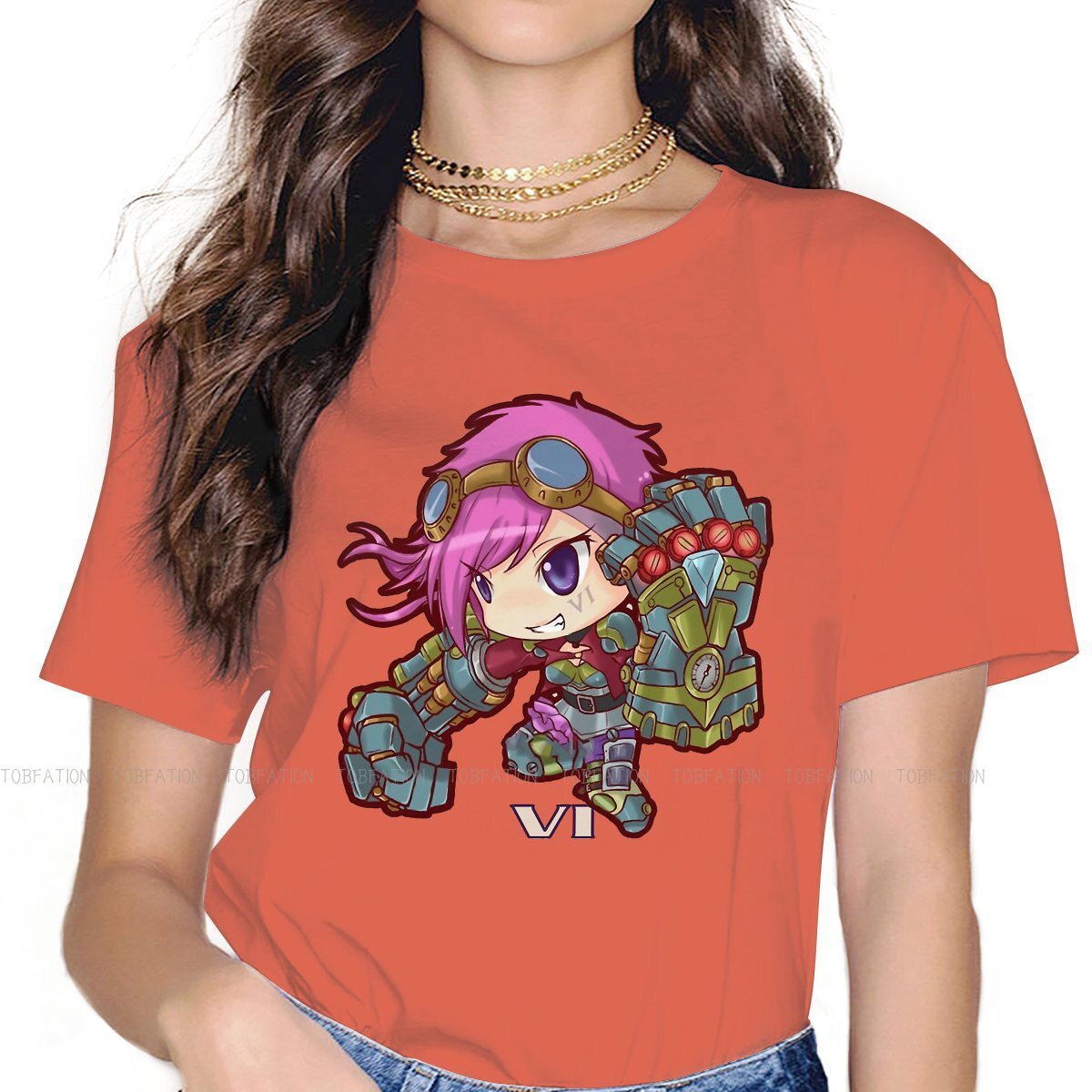 Kawaii VI The Piltover Enforcer T-Shirt - League of Legends Fan Store