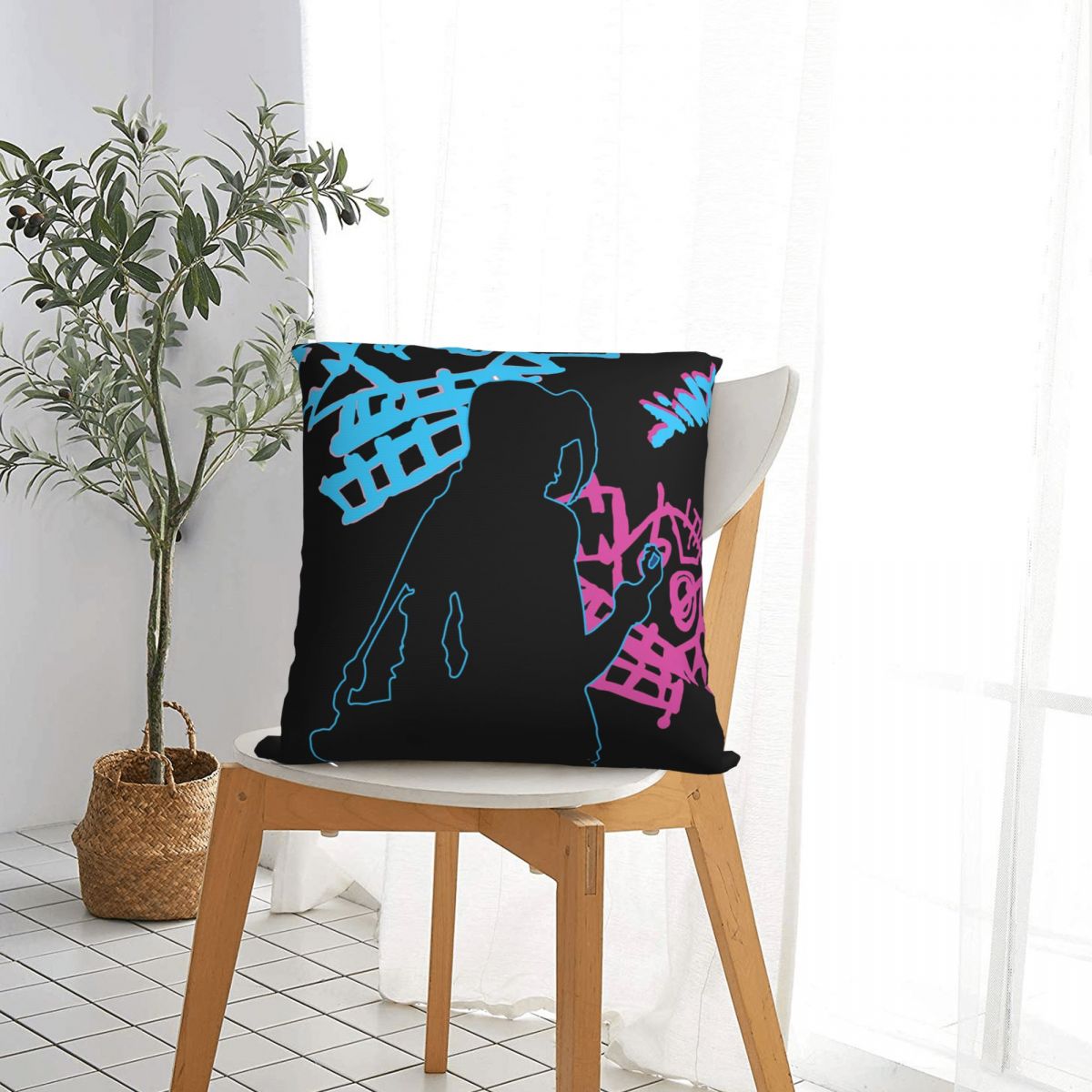 Jinx Throw Pillow Case Arcane 8 - League of Legends Fan Store