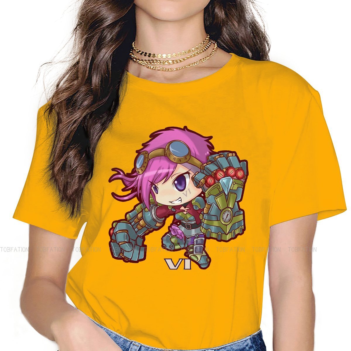 Kawaii VI The Piltover Enforcer T-Shirt - League of Legends Fan Store