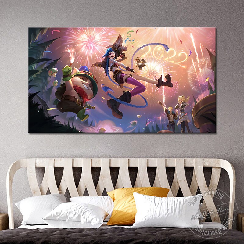 Wild Rift Lux Jinx Ezreal Teemo Poster - Canvas Painting - League of Legends Fan Store