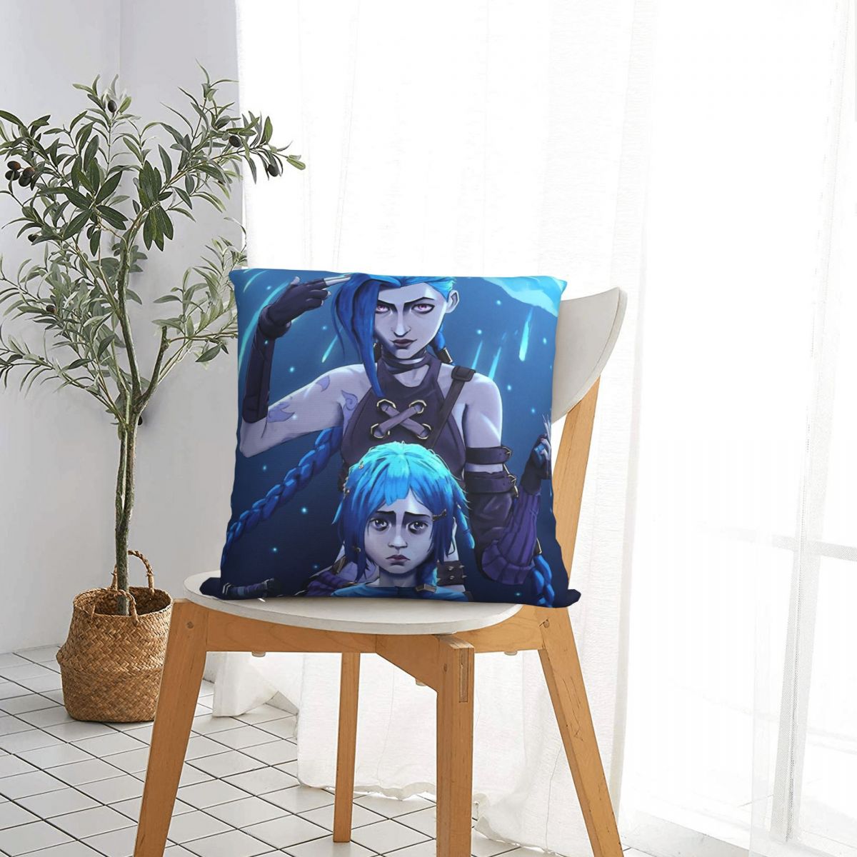 Jinxxx Throw Pillow Case Arcane - League of Legends Fan Store