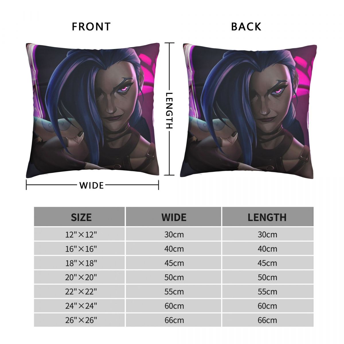 Jinx Cold Throw Pillow Case - League of Legends Fan Store