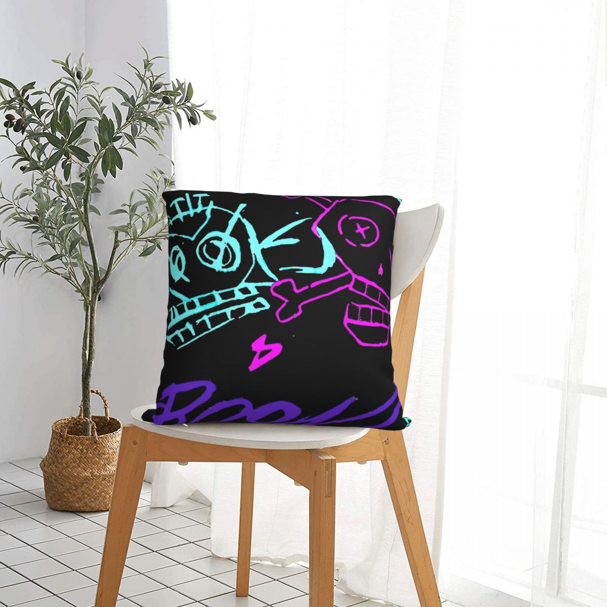 Jinx Monkey Graffiti Monkey Bomb Cushion Cover - League of Legends Fan Store