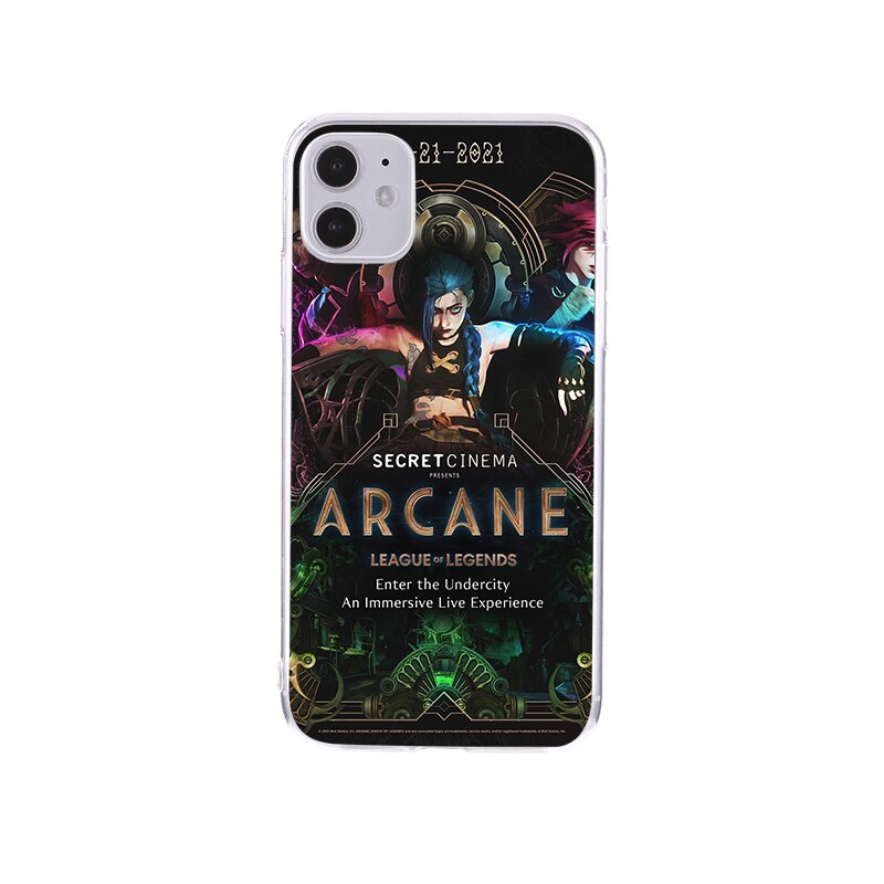 Collection 1 League of Legends Cartoon Arcane Jinx Phone Case For iPhone 11 12 13 Pro Max Mini XR XS X 8 7 Plus Sofe TPU Phone Cover Funda - League of Legends Fan Store