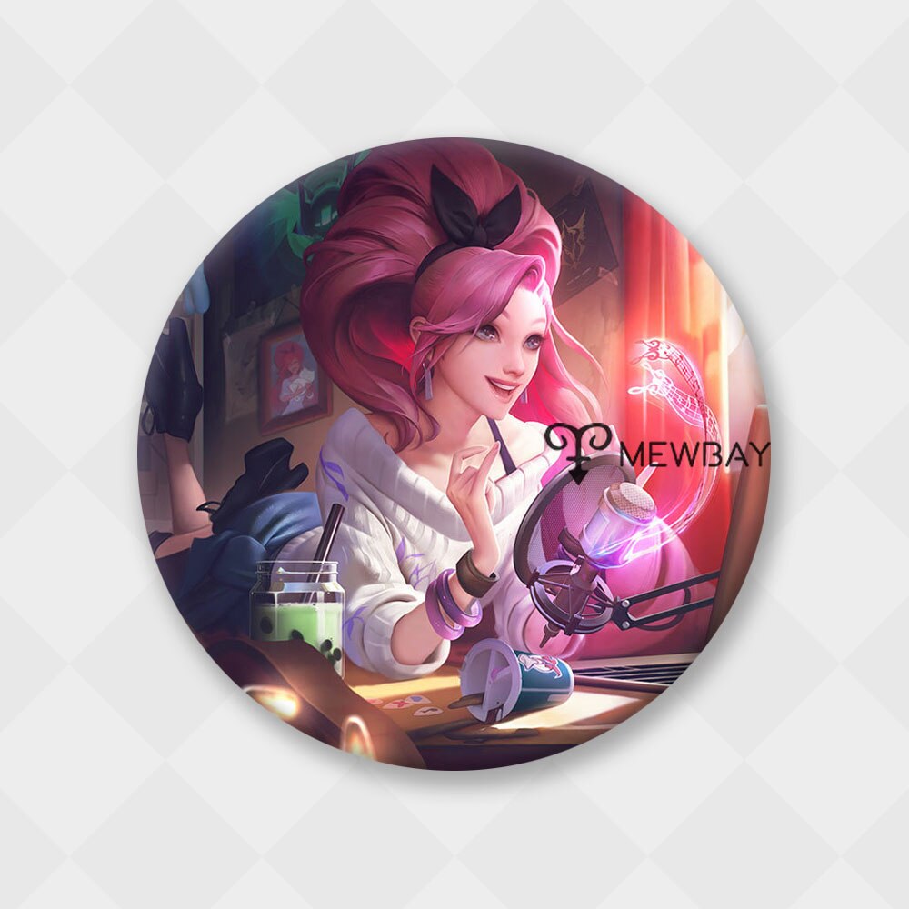 League of Legends Badge K/DA ALL OUT Kaisa Ahri Seraphine Akali Evelynn Metal Brooch - League of Legends Fan Store