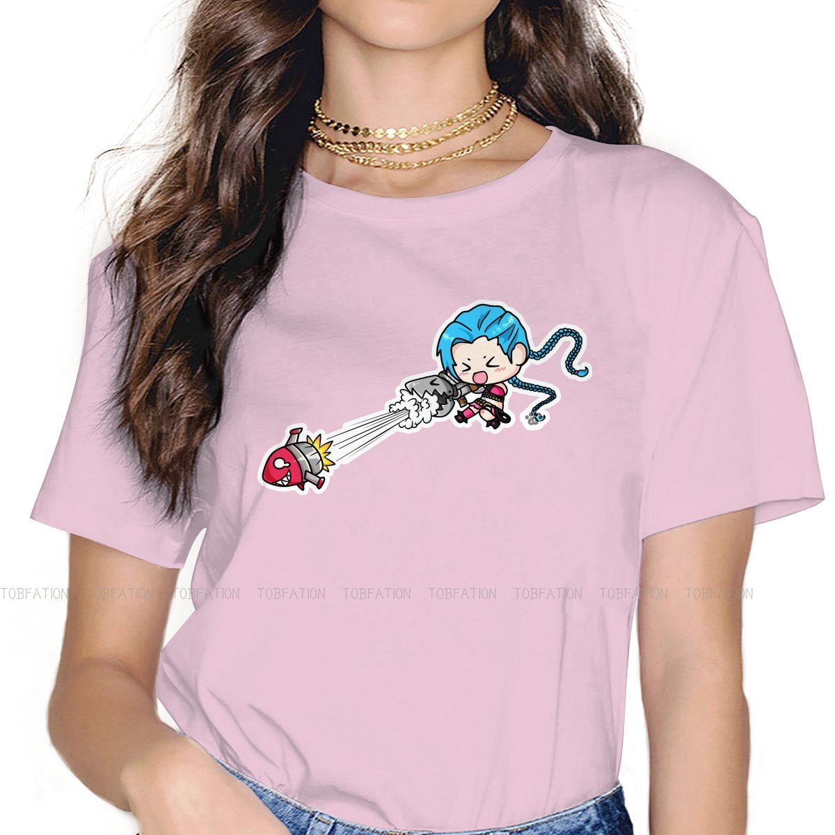 Arcane Cute Sticker Jinx Humor T Shirt - League of Legends Fan Store