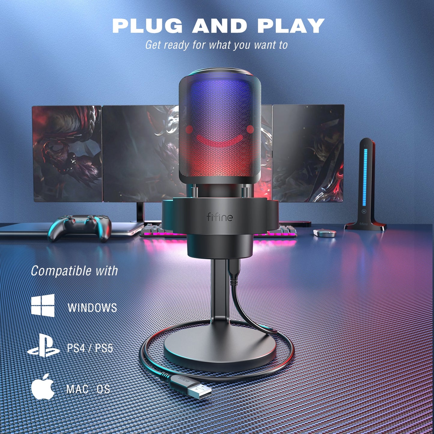 "FIFINE" USB Microphone for Recording and Streaming -A8 - League of Legends Fan Store