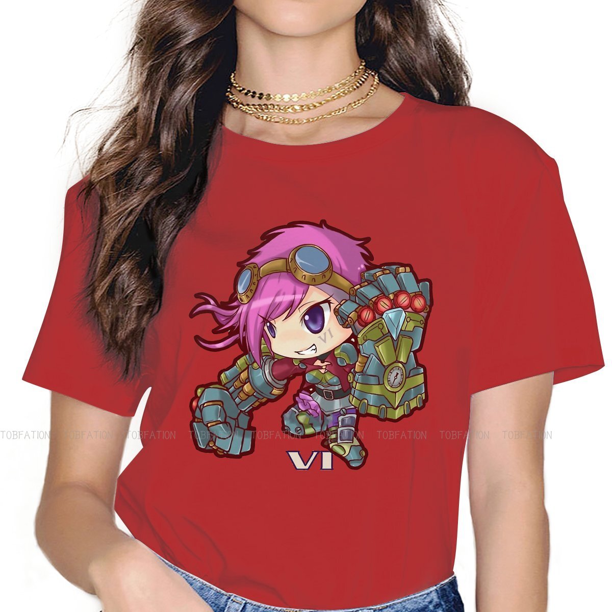 Kawaii VI The Piltover Enforcer T-Shirt - League of Legends Fan Store