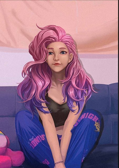 K/DA Seraphine Kawaii Poster - Canvas Painting - League of Legends Fan Store