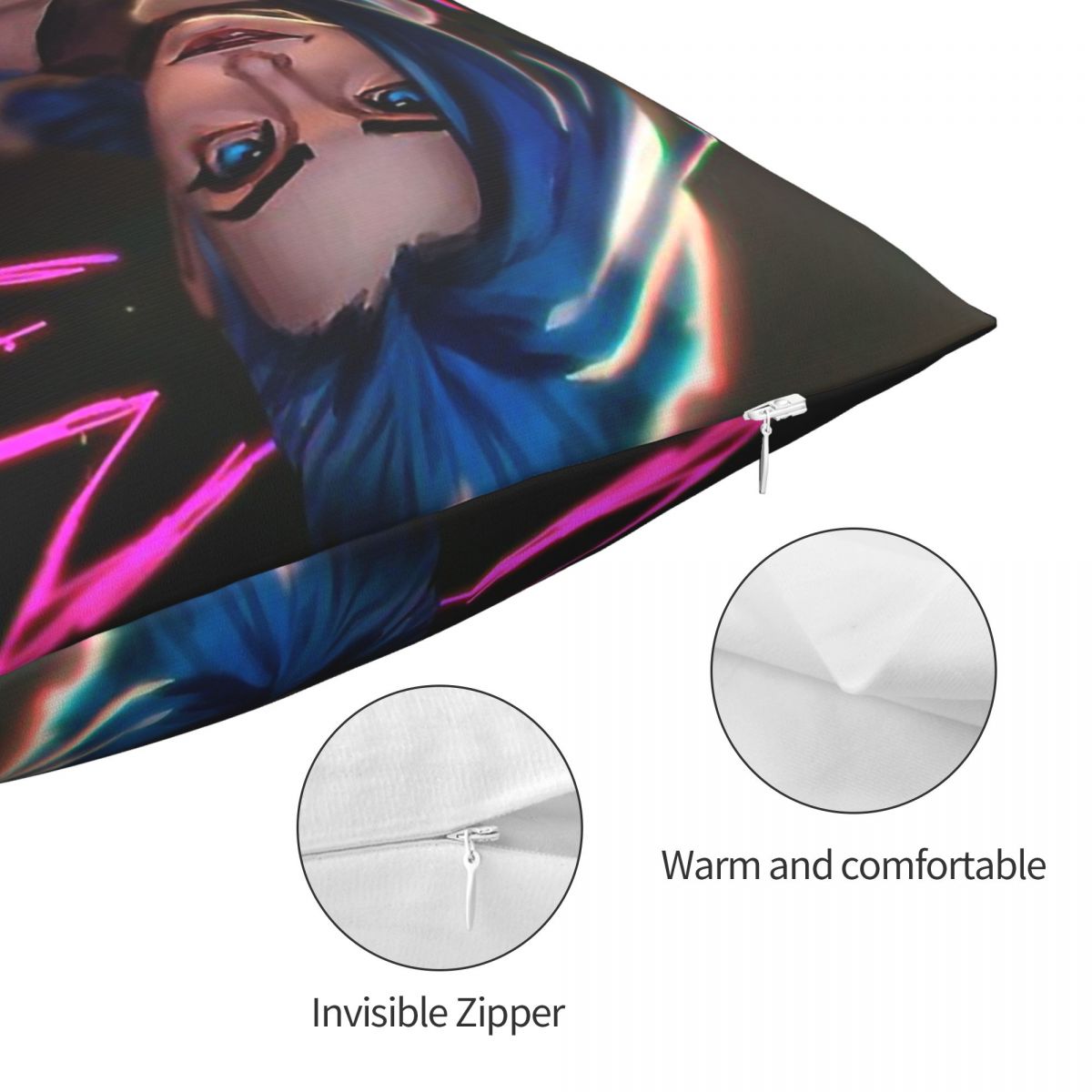 Jinx Team Polyester Cushion Cover - League of Legends Fan Store