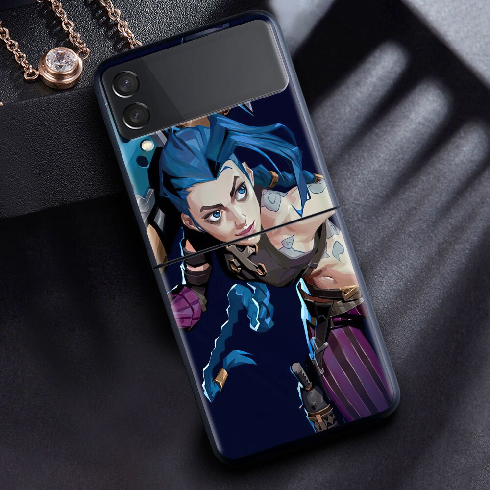 Case For Samsung Galaxy Z Flip 3 5G Shockproof Black PC Hard ZFlip 3 Phone Cover Luxury Anti-Fall Shell Arcane Hot Anime Funda - League of Legends Fan Store