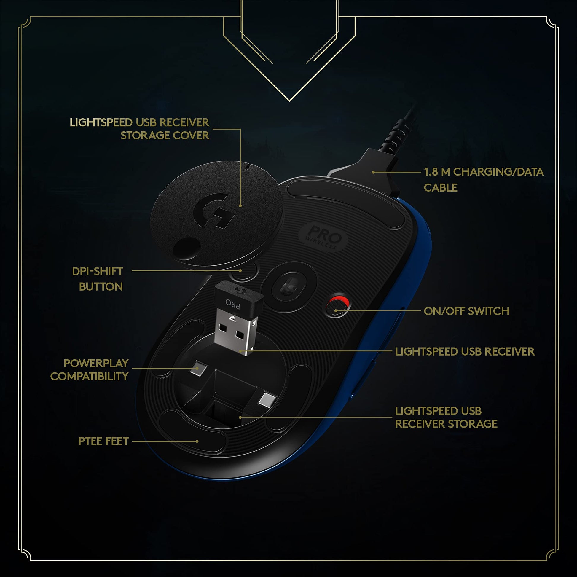 Logitech Lightspeed G Pro Wireless Gaming Mouse League Of Legends Edition - League of Legends Fan Store