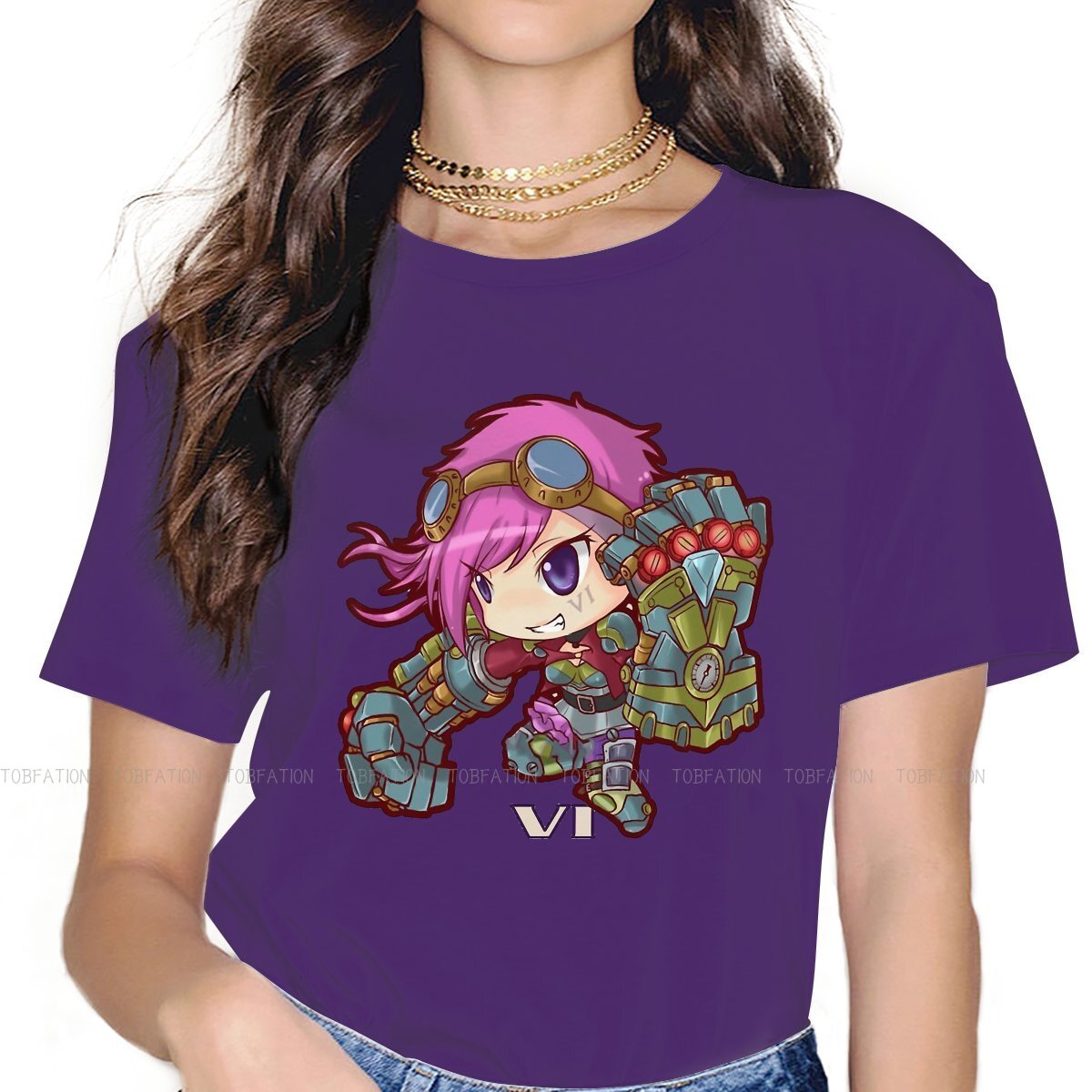 Kawaii VI The Piltover Enforcer T-Shirt - League of Legends Fan Store