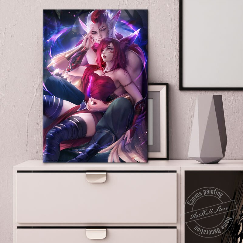 Xayah Rakan Poster - Canvas Painting - League of Legends Fan Store